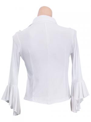 Flamenco Shirt Collar with Flounces and Ruffles/ White / G842w