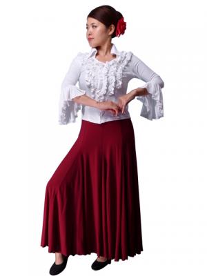 Flamenco Shirt Collar with Flounces and Ruffles/ White / G842w