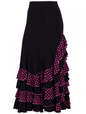 Mermaid Cut Flamenco Skirt with Polka Dot Ruffles/ Pink Dot / G886pi