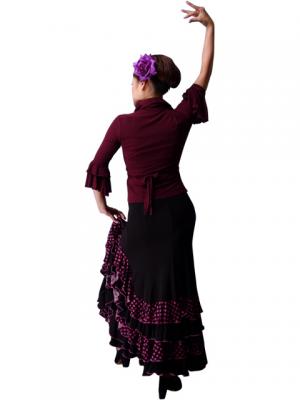 Mermaid Cut Flamenco Skirt with Polka Dot Ruffles/ Pink Dot / G886pi