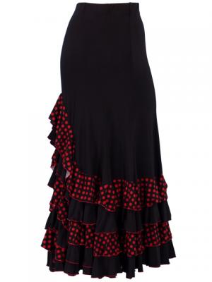 Mermaid Cut Flamenco Skirt with Polka Dot Ruffles/ Red Dot / G886r