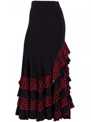 Mermaid Cut Flamenco Skirt with Polka Dot Ruffles/ Red Dot / G886r