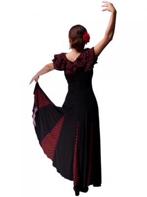 Flamenco Skirt with Black and Red Polka Dots/ Black & Red / G887r