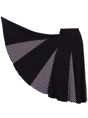 Flamenco Skirt with Black and White Polka Dots/ Black & White / G887w