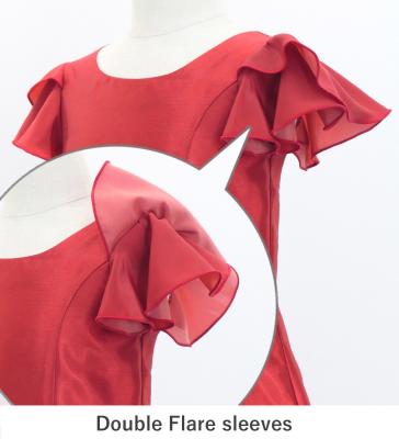 Kids Japan Fabric Long Dress with Peony Print / Blue / JWp008bl