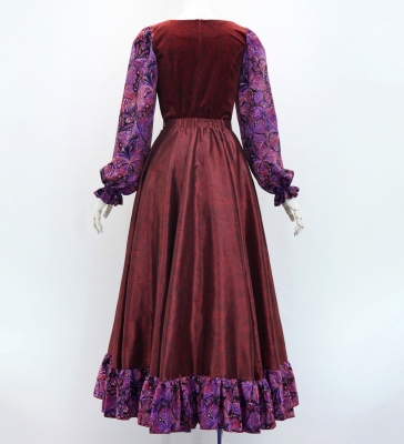 Flamenco Blouse & Skirt / Paisley / Red & Pink / JFBS-10