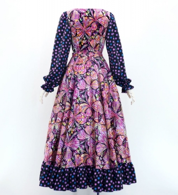 Flamenco Blouse & Skirt / Butterfly Paisley / Purple / JFBS-14
