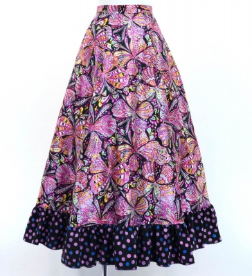 Flamenco Blouse & Skirt / Butterfly Paisley / Purple / JFBS-14