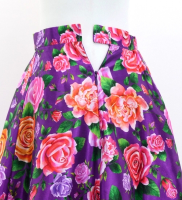 Flamenco Blouse & Skirt / Roses / Purple / JFBS-15