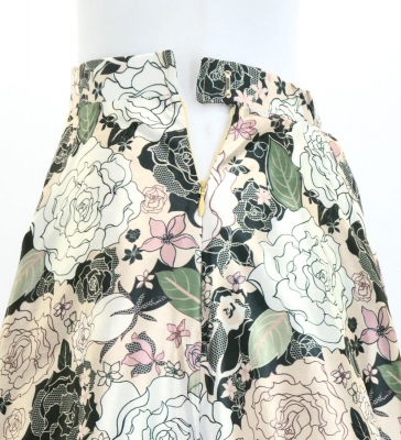 Flamenco Blouse & Skirt / Roses / White & Beige / JFBS-17