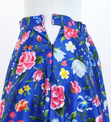 Flamenco Blouse & Skirt / Floral / Blue / JFBS-18
