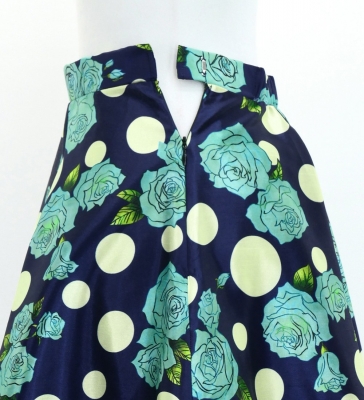 Flamenco Blouse & Skirt / Roses & Dots / Blue & Navy / JFBS-19
