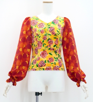 Flamenco Blouse & Skirt / Rose Paisley / Yellow & Orange / JFBS-20