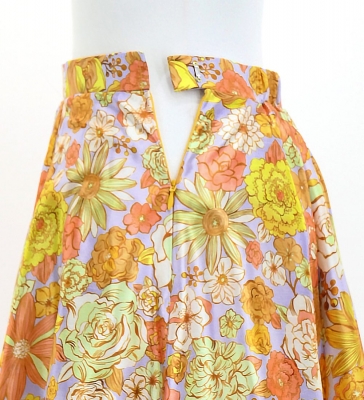 Flamenco Blouse & Skirt / Modern Fowers / Blue & Orange / JFBS-21