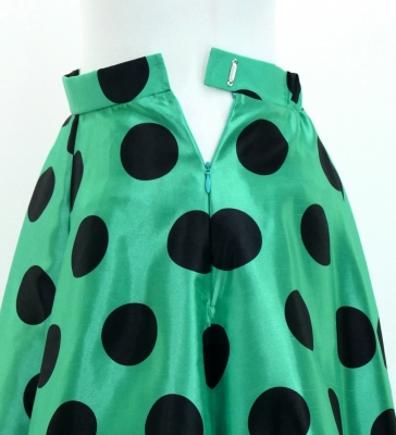 Flamenco Blouse & Skirt / Polka Dots / Turquoise Blue & Black / JFBS-7