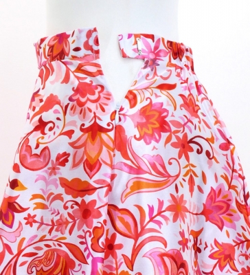 Flamenco Blouse & Skirt / Butterfly Paisley / White & Red / JFBS-8