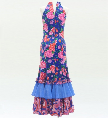 Flamenco Velvet Dress with Frills / Rose / JFD-10