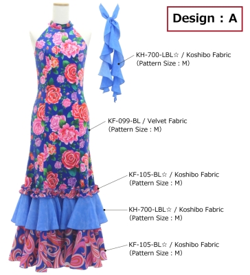 Kids Flamenco Velvet Dress with Frills/ Rose / JFDp-10