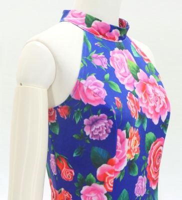 Flamenco Velvet Dress with Frills / Rose / JFD-10