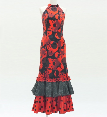 Flamenco Velvet Dress with Frills / Dot / JFD-11