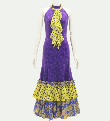 Flamenco Velvet Dress with Frills / Dot / JFD-12