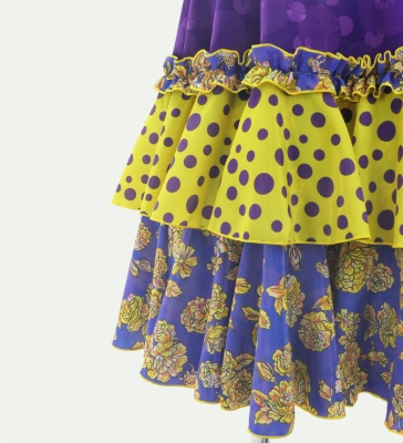Flamenco Velvet Dress with Frills / Dot / JFD-12