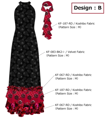 Kids Flamenco Velvet Dress with Frills/ Dot / JFDp-12