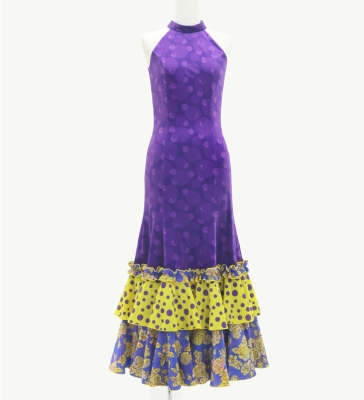 Flamenco Velvet Dress with Frills / Dot / JFD-12
