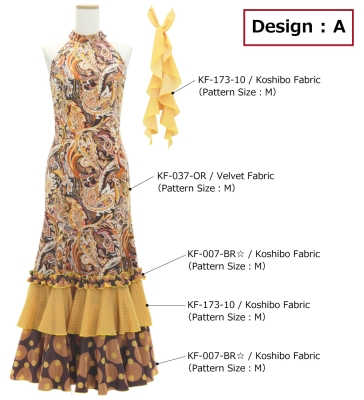 Flamenco Flare Velvet Dress with Frills / Paisley / JFD-9