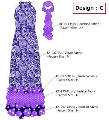 Flamenco Flare Velvet Dress with Frills / Paisley / JFD-9