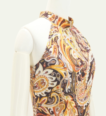 Flamenco Flare Velvet Dress with Frills / Paisley / JFD-9