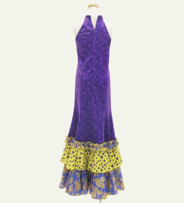 Kids Flamenco Velvet Dress with Frills/ Dot / JFDp-12