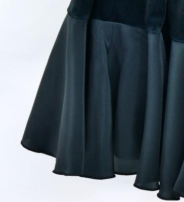 Kids Flamenco Flare Velvet Dress with Frills / Black / JFDp-1