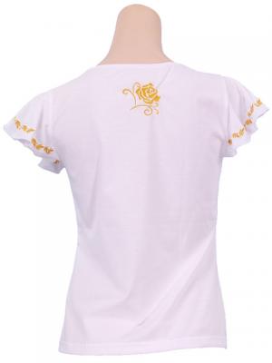 Flamenco T-shirt / Frilled Sleeve with Rose embroidery / GKD8gw