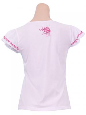 Flamenco T-shirt / Frilled Sleeve with Rose embroidery / GKD8piw