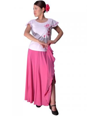Flamenco T-shirt / Frilled Sleeve with Rose embroidery / GKD8piw