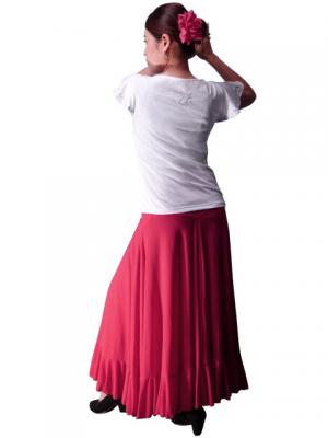 Flamenco T-shirt / Frilled Sleeve with Rose embroidery / GKD8sw