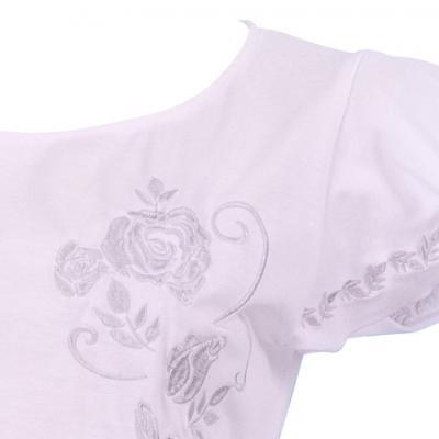 Flamenco T-shirt / Frilled Sleeve with Rose embroidery / GKD8sw
