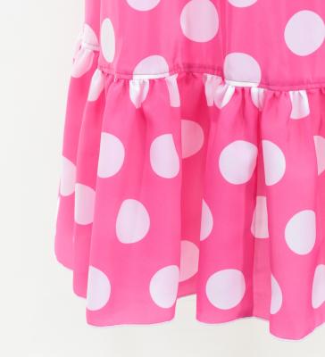 Flamenco Wrap Skirt with Frills / Polka Dots / Cherry Pink & White / FMS-2
