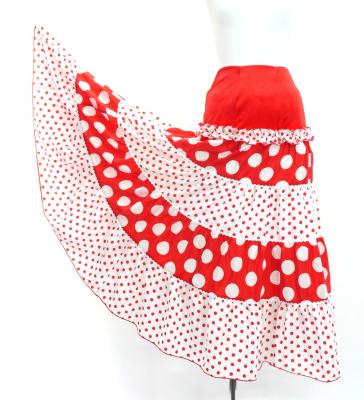 Flamenco Tiered Skirt and Double Frilled Shawl Set / Dots / Red & White / FPS-2