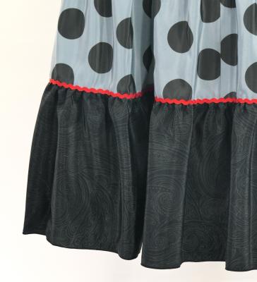 Flamenco Tiered Skirt and Double Frilled Shawl Set / Paisley & Dots / Black / FPS-5