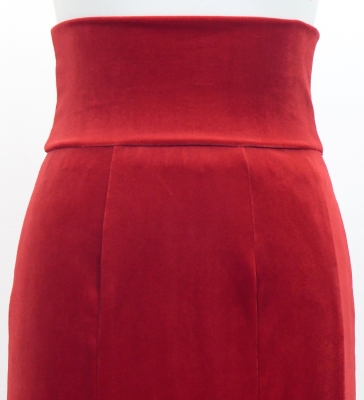 Flamenco High Waist Mermaid Skirt / Solid Dark Red2 / FS-34