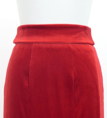Flamenco High Waist Mermaid Skirt / Solid Dark Red2 / FS-34