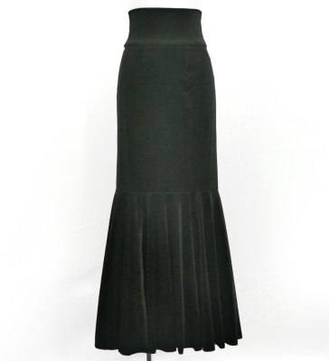 Flamenco High Waist Mermaid Skirt / Solid Black / FS-36