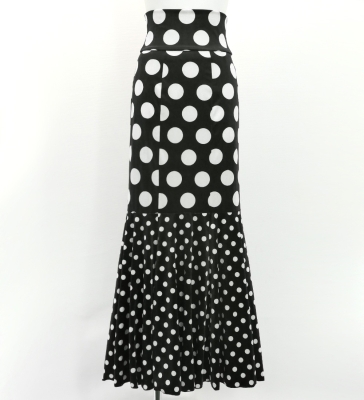 Flamenco High Waist Mermaid Skirt / Dots / FS-38