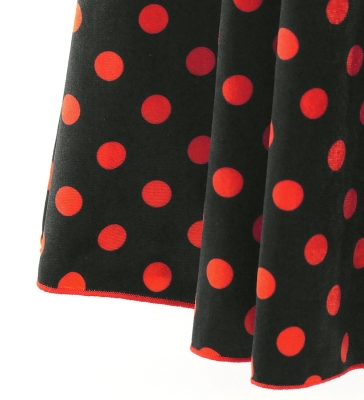 Flamenco High Waist Mermaid Skirt / Dots / FS-39
