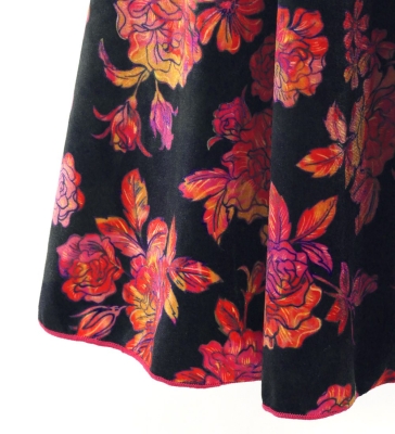 Flamenco High Waist Mermaid Skirt / Roses / FS-41