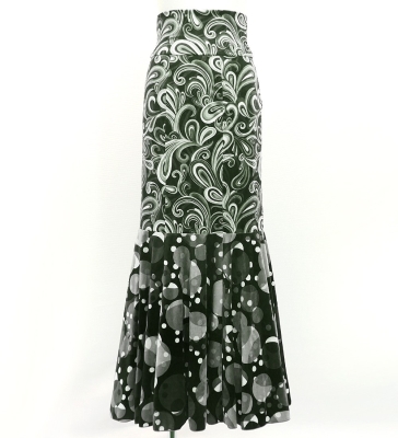 Flamenco High Waist Mermaid Skirt / Paisley & Dots / FS-42