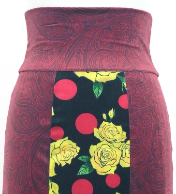 Flamenco High Waist Mermaid Skirt / Paisley & Dots & Roses / FS-47