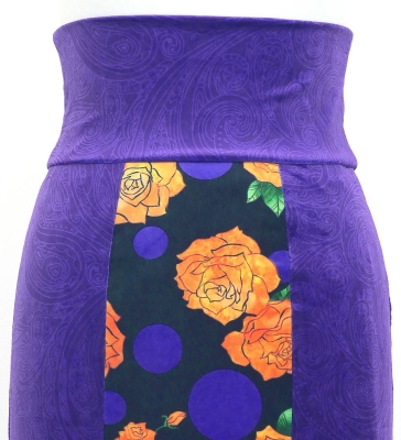 Flamenco High Waist Mermaid Skirt / Paisley & Dots & Roses / FS-48